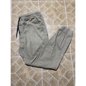 DENIZEN Levi Joggers Men’s 36x30 Khaki Beige Chino Elastic Waist Cotton Stretch